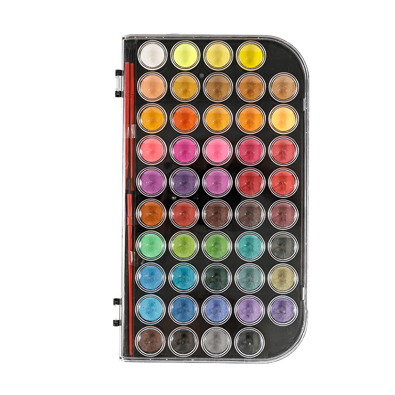 အနုပညာရှင်များအတွက် 48-Color Solid Watercolor Cake Set